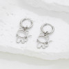 Korean style forest stainless steel accessories fashionable cartoon small animal cat pendant earrings girls personalized hip-hop earrings