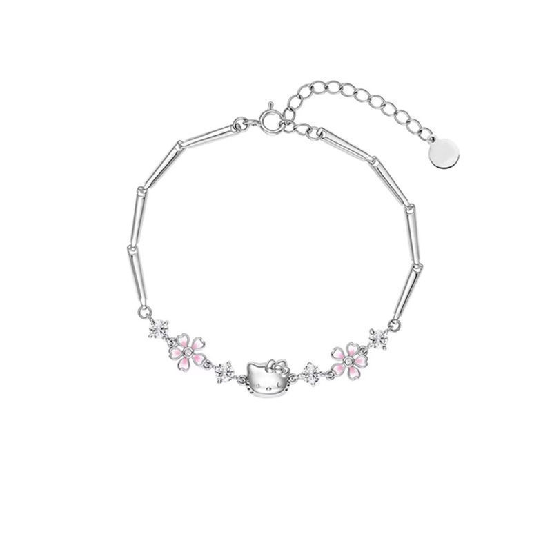 Cute Hello Kitty Sakura Bracelet Female Niche Best Friend Gift Birthday Gift for Girls Hand Accessories