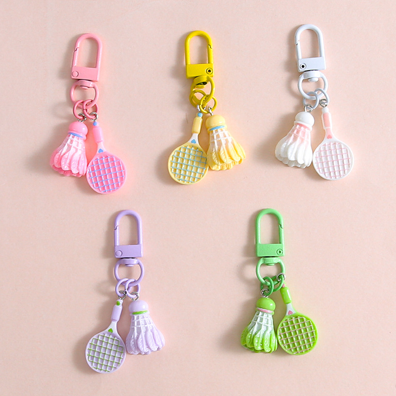 Exquisite and cute badminton goal buckle, novel key chain pendant, diy handmade men's and women's bag pendant jewelry wholesale