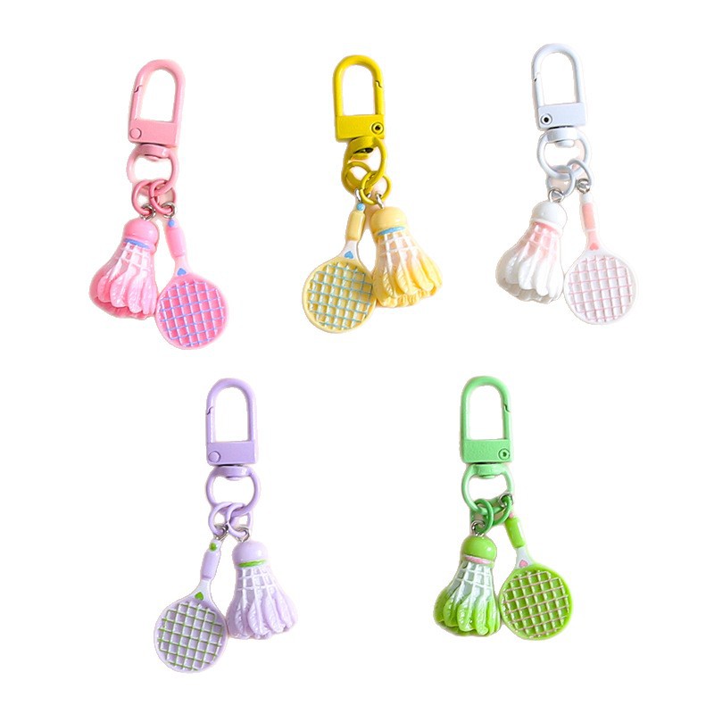 Exquisite and cute badminton goal buckle, novel key chain pendant, diy handmade men's and women's bag pendant jewelry wholesale