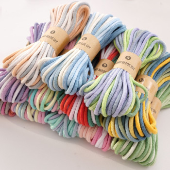 4mm cotton thread segment dyed gradient color braided rope, handmade diy braided cotton rope jewelry, handicraft keychain accessories