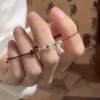 Landing Butterfly Bamboo Leaves Red Rope Small Fish Bracelet Handmade Chinese Weaving Simple Couple Gift
