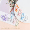 Fresh and cute‌colorful hollow kitten rotatable spring buckle diy keychain accessories jewelry wholesale