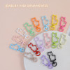 Fresh and cute‌colorful hollow kitten rotatable spring buckle diy keychain accessories jewelry wholesale