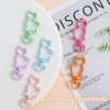 Fresh and cute‌colorful hollow kitten rotatable spring buckle diy keychain accessories jewelry wholesale