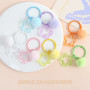 Fresh and cute colorful five-pointed star hair ball 3cm card ring keychain diy handmade bag pendant jewelry wholesale