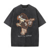 Ouma Cross-border Cool Washed T-Shirt, Old Rock and Roll Korn Metal Mu