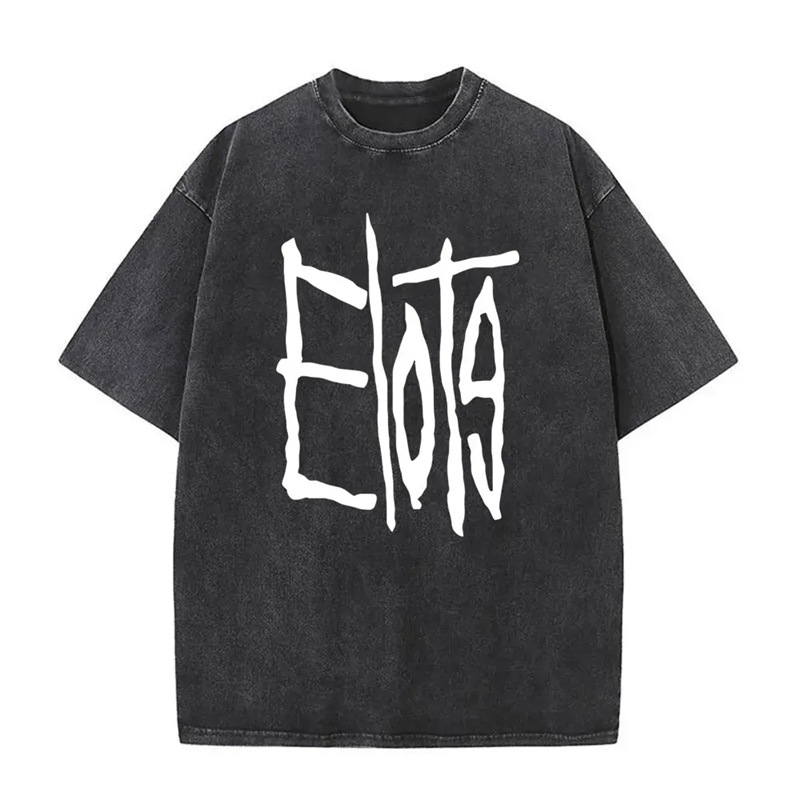 Ouma Cross-border Cool Washed T-Shirt, Old Rock and Roll Korn Metal Mu