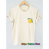 [European Size Cotton t] Lemon Pattern Letter Print Oversized T-Shirt for