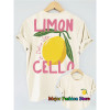 [European Size Cotton t] Lemon Pattern Letter Print Oversized T-Shirt for