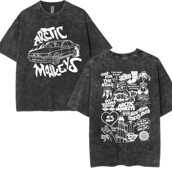 Cotton T-European ArcticAlbumTeesCottonDoodleListWashedMonkPrintRetro