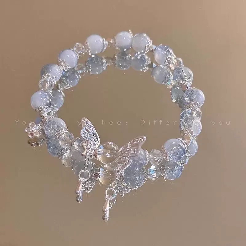 [Running Volume] Mermaid Falls Fish Tail Tassel Butterfly Bracelet Women's High-end Simple Light Luxurious Bracelet Peripheral