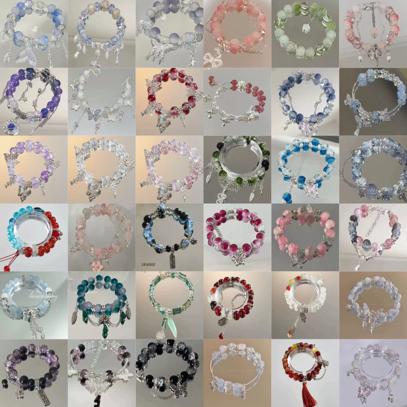 [Running Volume] Mermaid Falls Fish Tail Tassel Butterfly Bracelet Women's High-end Simple Light Luxurious Bracelet Peripheral