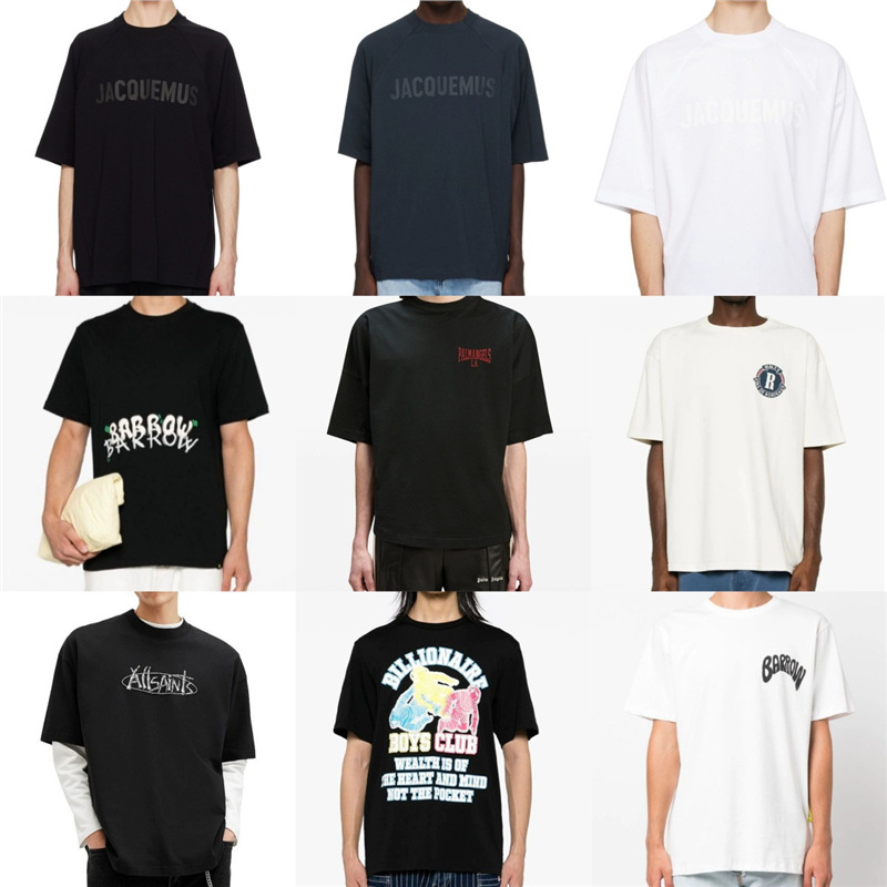European Size Cotton T25 Trendy Brand Printed Spring and Summer Short-Sleeved Loose Pullover T-Shirt Short-Sleeved Tops High-Quality Collection of Men's Clothing