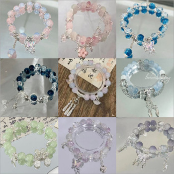 New Chinese style butterfly bracelet female niche high-end national style beaded bracelet student bestie bracelet
