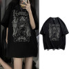 European Size Cross-Border Women's Dark Skull T-Shirt Chic Top Street Style Short-Sleeved Hiphop High-End American Fashion Ins
