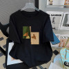European Size Cotton T-Shirt Summer Niche New 2024 European Style Oversized Loose Design Women's Short-Sleeve T-Shirt