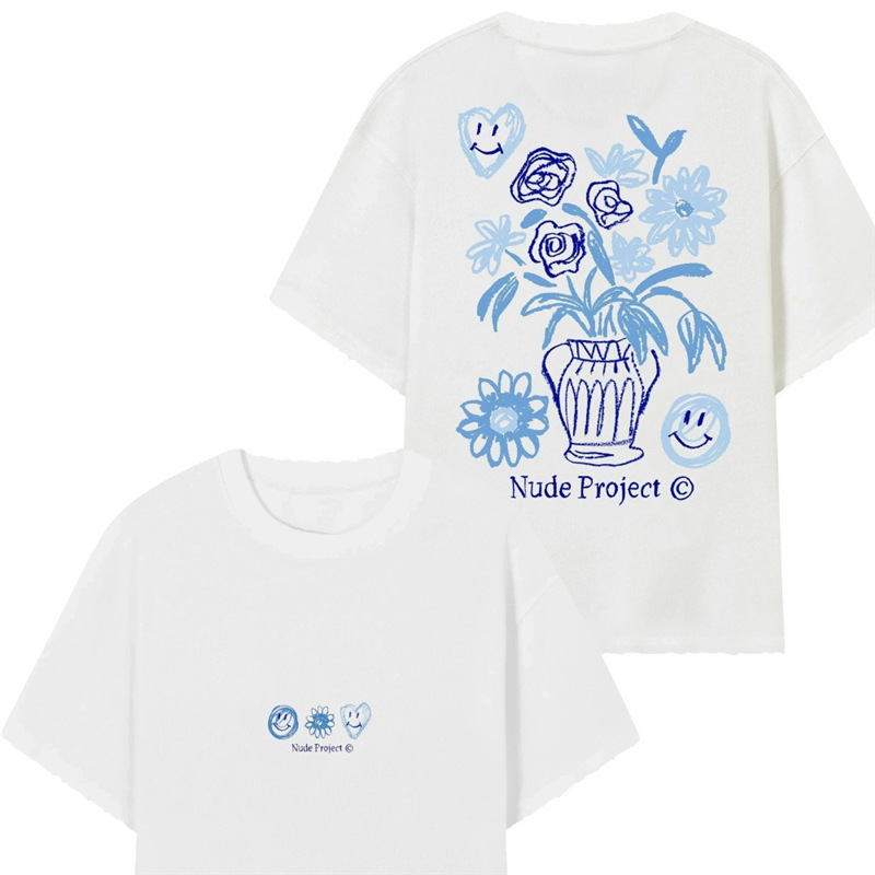 European Size Cotton Tsummer 2025 Casual Printed T-Shirts, Women's Fashion