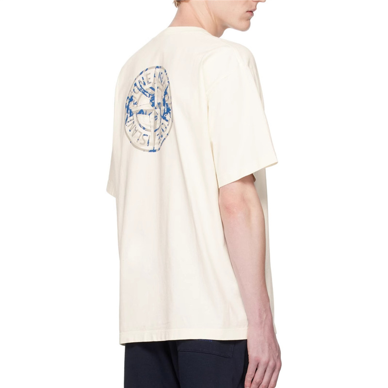 Cross-border European size breathable loose printed skin-friendly short-sleeved summer T-shirt fashionable round neck 2025 solid color men's clothing simple