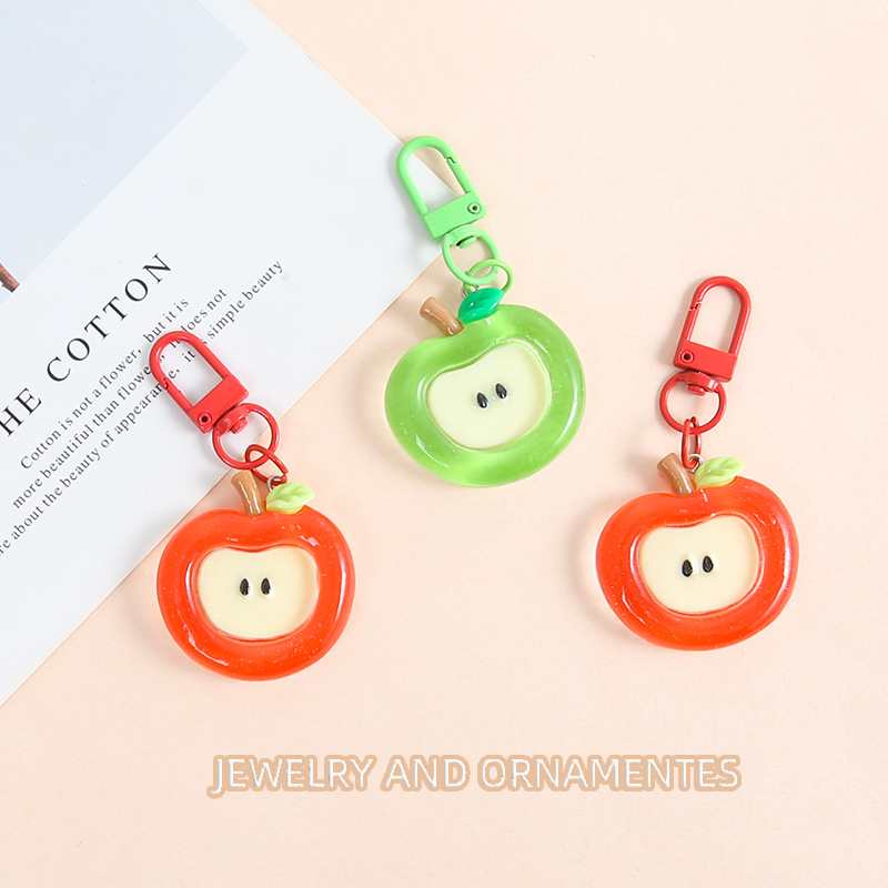 Sweet and cute big apple door buckle key chain pendant girl's favorite things bag pendant jewelry wholesale