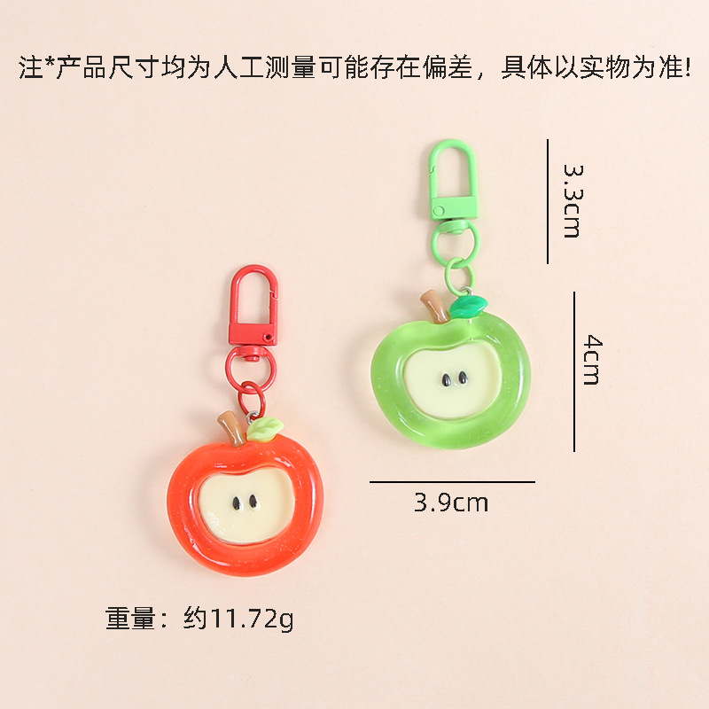 Sweet and cute big apple door buckle key chain pendant girl's favorite things bag pendant jewelry wholesale