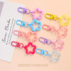 Macaron color hollow five-pointed star door buckle bag pendant diy handmade keychain accessories jewelry accessories wholesale