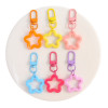 Macaron color hollow five-pointed star door buckle bag pendant diy handmade keychain accessories jewelry accessories wholesale