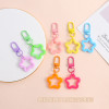 Macaron color hollow five-pointed star door buckle bag pendant diy handmade keychain accessories jewelry accessories wholesale