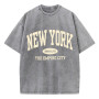 Ouma Cross-border New York Brooklyn Letter Printed Washed T-Shirts Wom