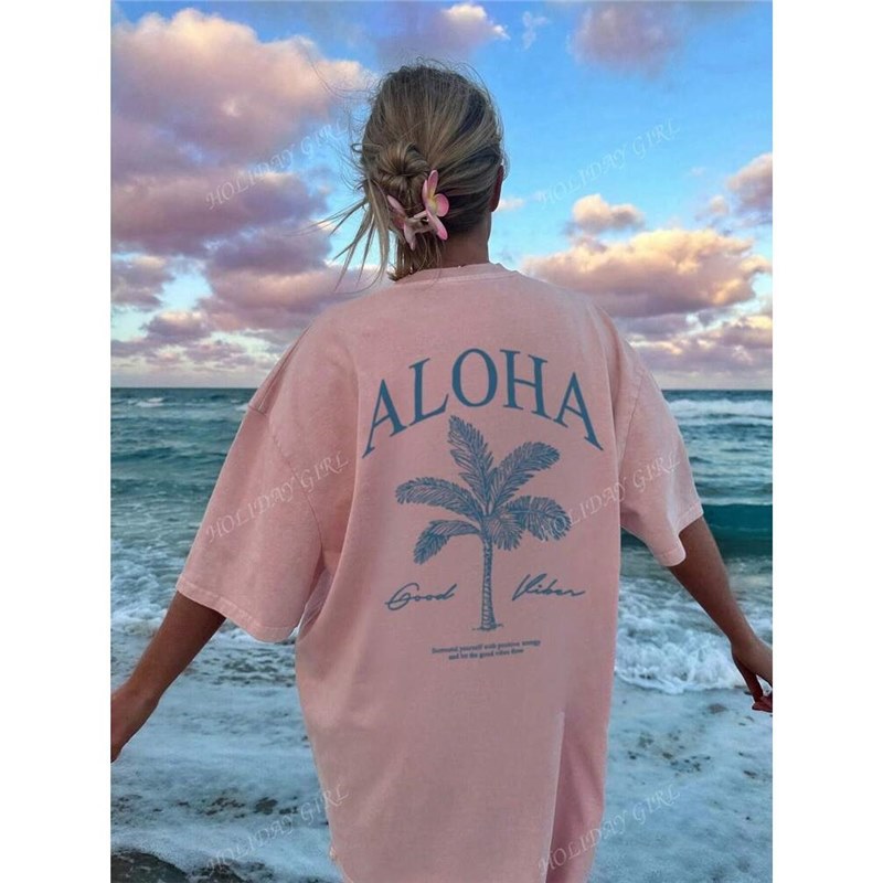 European size cotton TSpring】Pr'Ladies【SummerTTree European size NewSloganAndPalm cotton