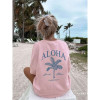 European size cotton TSpring】Pr'Ladies【SummerTTree European size NewSloganAndPalm cotton