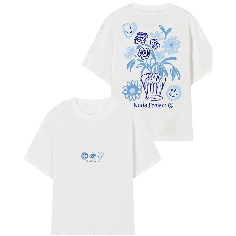 European Size Cotton T2025 Leisure Cotton Printed T-Shirt Womens Fashion Nu