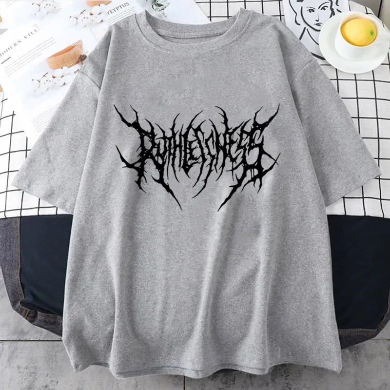 Cross-Border European Code Women t Shirt Summer Punk Style Y2K Print Vintage O-