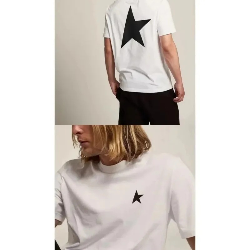 Specially Designed for Cross-Border Sales, High-End Summer Round-Neck American-Style Cool Heavy-Duty Pure Cotton Printed Short-Sleeve T-Shirt for Young Men, Trendy Brand