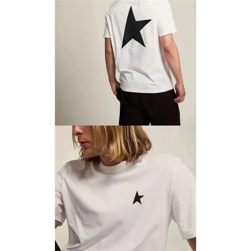 Specially Designed for Cross-Border Sales, High-End Summer Round-Neck American-Style Cool Heavy-Duty Pure Cotton Printed Short-Sleeve T-Shirt for Young Men, Trendy Brand