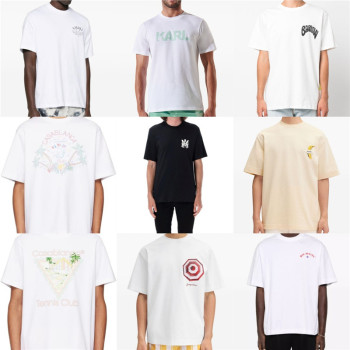 European Size Cotton T-Shirt Simple Trendy In-Stock Niche Short-Sleeve Logo25 T-Shirt Printed Loose Clearance Top Short-Sleeve Unisex