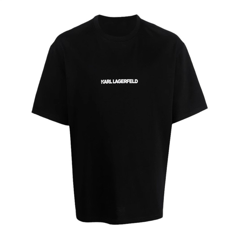 European Size Cotton Tt Shirt Half-Sleeved High Quality Logo25 Loose Letter Spring and Summer Printed T-Shirt Short-Sleeved Men's Black