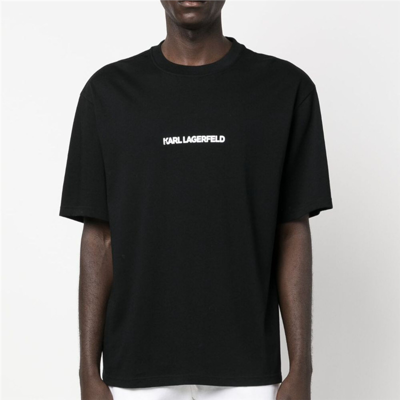 European Size Cotton Tt Shirt Half-Sleeved High Quality Logo25 Loose Letter Spring and Summer Printed T-Shirt Short-Sleeved Men's Black