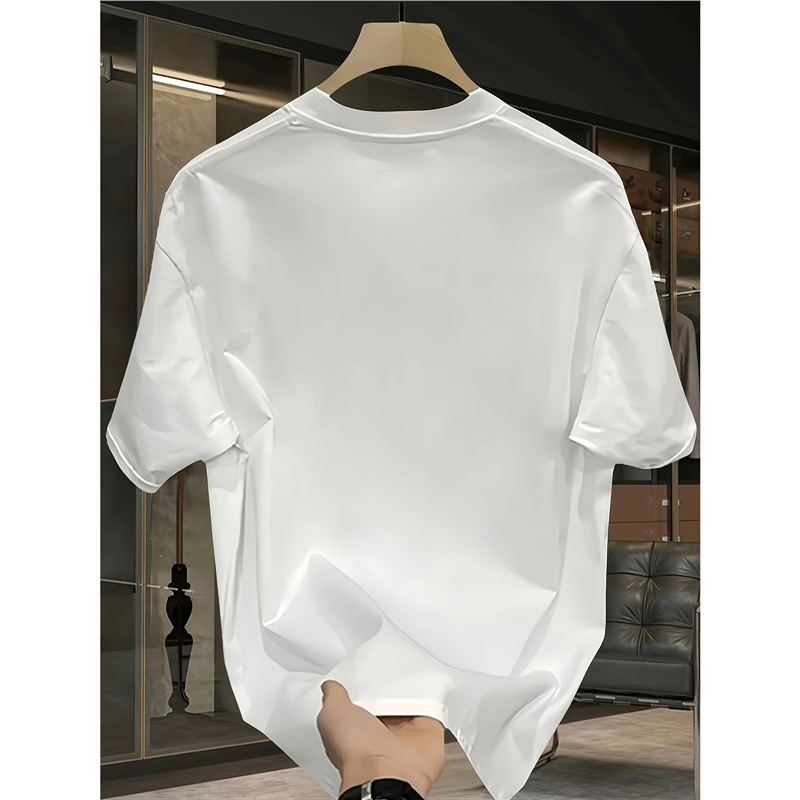 Cross-Border European Code Casuas100%Heavyweightsummer-Tcottongraphicmen-Shirt'