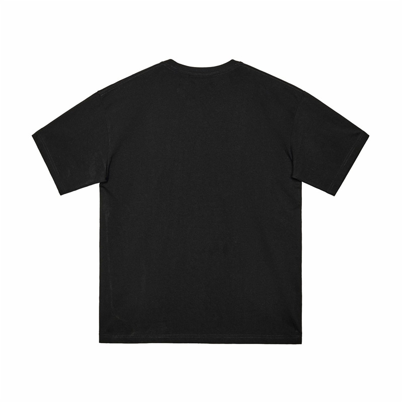 European Size Cross-Border Pure Logo Short-Sleeved Oversize Heavy Trendy Brand Printable T-Shirt Men's and Women's Advertising Fog250G Loose
