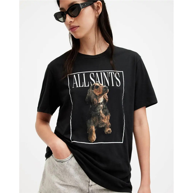 Cross-Border European Code 2025 Hot Sale the Latest Sty Cotton Print T-Shirt Fa