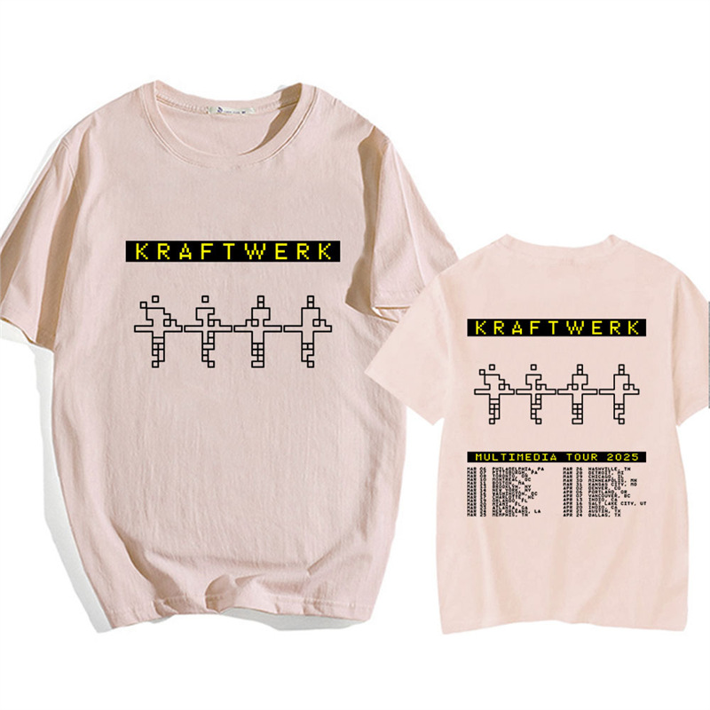 European Size Cotton Tbandshortcottonsleeveelectronictmaletshirtskraftwerk