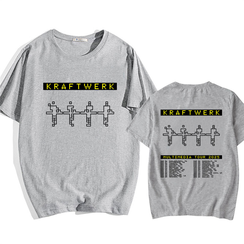 European Size Cotton Tbandshortcottonsleeveelectronictmaletshirtskraftwerk