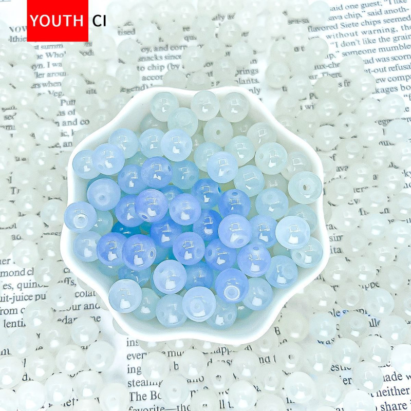 Photosensitive color-changing round beads UV light-changing glass beads DIY jewelry beaded bracelet bracelet glass beads loose beads