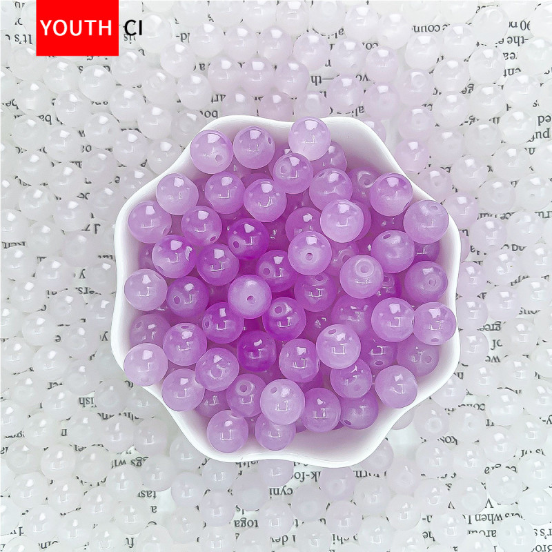 Photosensitive color-changing round beads UV light-changing glass beads DIY jewelry beaded bracelet bracelet glass beads loose beads