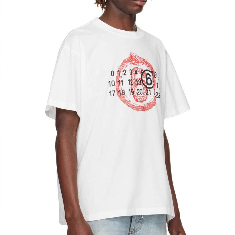 European Size Cross-Border t Spring and Summer Tops Daily Half-Sleeved 2025 Pullover Shirt Printed Classic Short-Sleeved Letter Round Neck Men's
