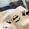 European Size Cotton T-Shirt New Design Spring Women's White Panda Loose Short-Sleeve Heavy Top 2024