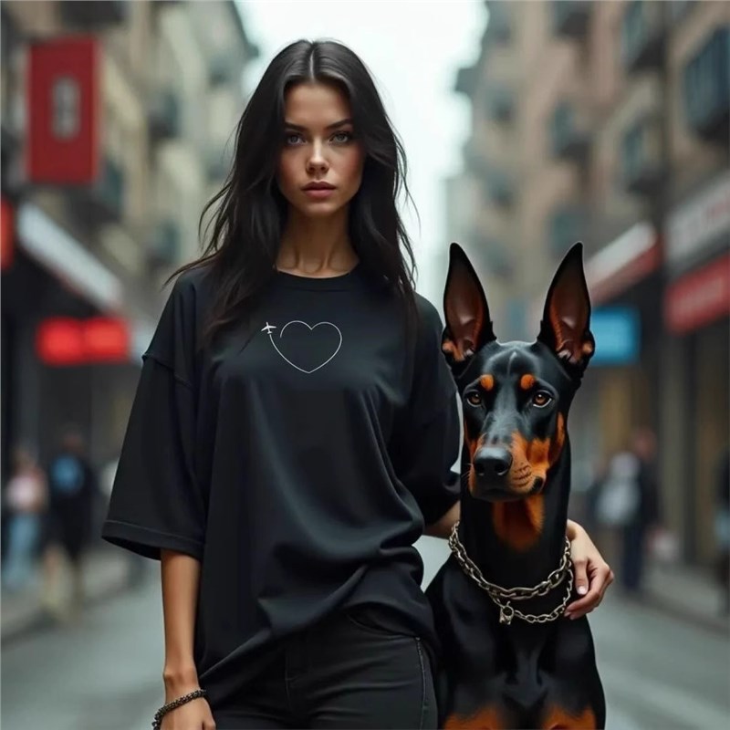 European Size Cotton T-Shirt Base Layer Foreign Trade Short-Sleeve Women's European and American Mid-Length Heart Print Loose Cross-Border Plus-Size T-Shirt Top