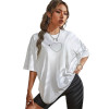 European Size Cotton T-Shirt Base Layer Foreign Trade Short-Sleeve Women's European and American Mid-Length Heart Print Loose Cross-Border Plus-Size T-Shirt Top