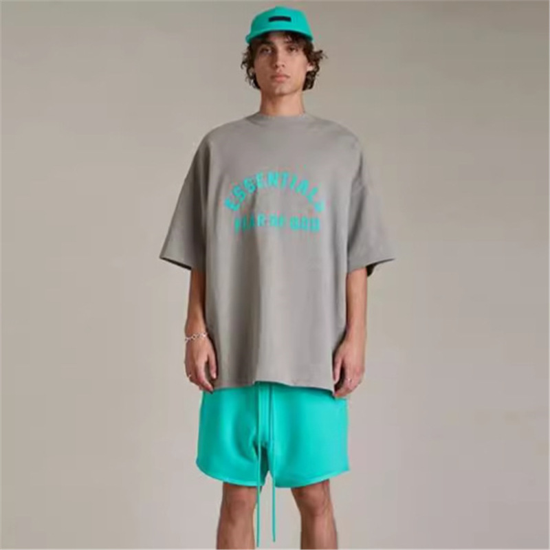 European Size Cotton Tzone Men's and Women's Short-Sleeved Heavyweight 24Ss Round Neck Multi-Thread Shirt Trendy Brand Essentilals Loose t